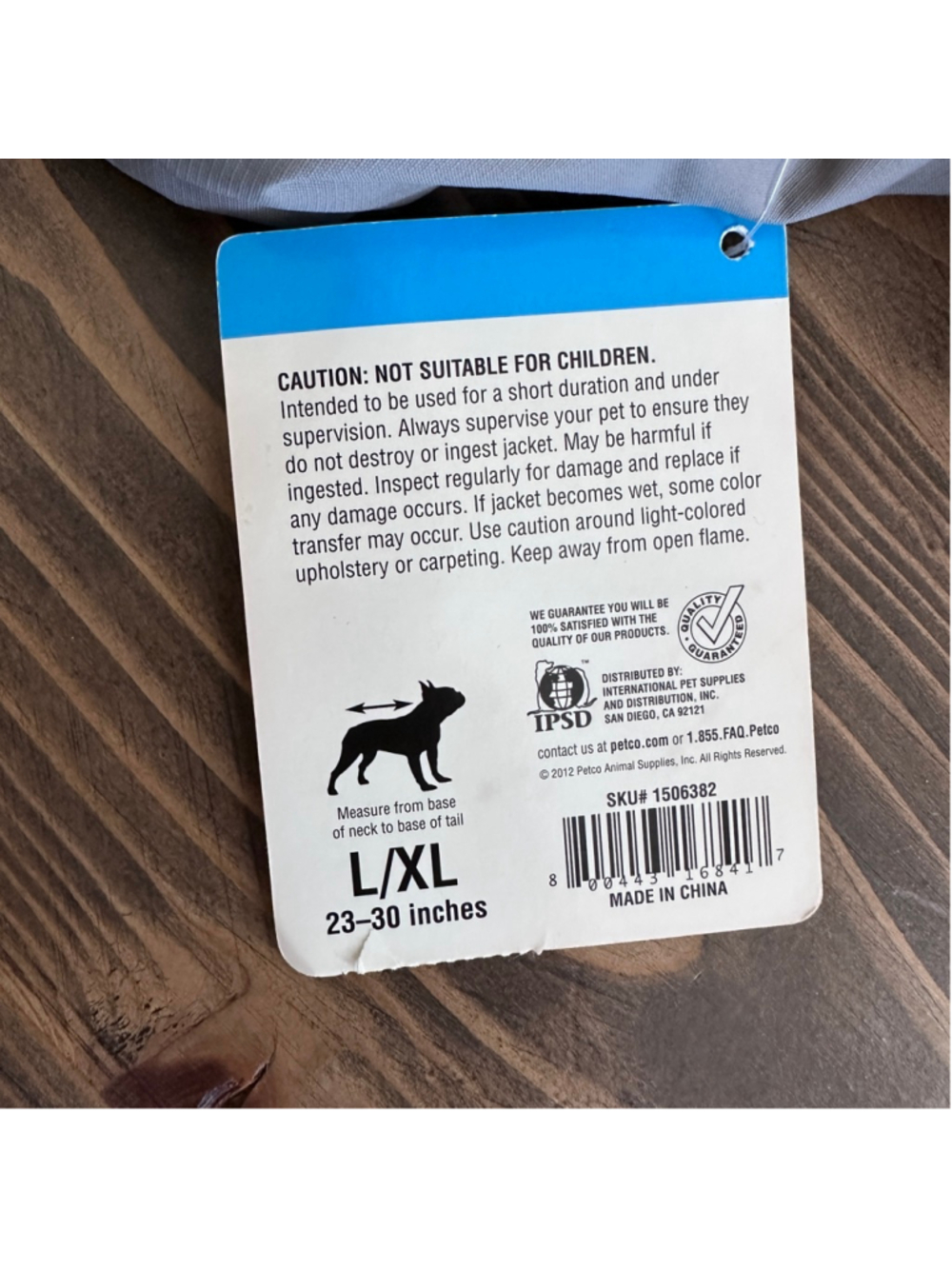 Petco Reflective Dog Jacket L/XL Gray Fleece Winter Coat NWT - Picture 6 of 6